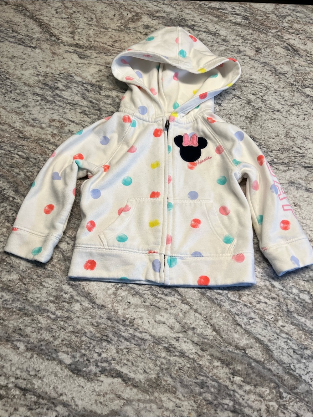 Gap X Disney Minnie Mouse Cream Polka Dot Hoodie 18-24 months preloved